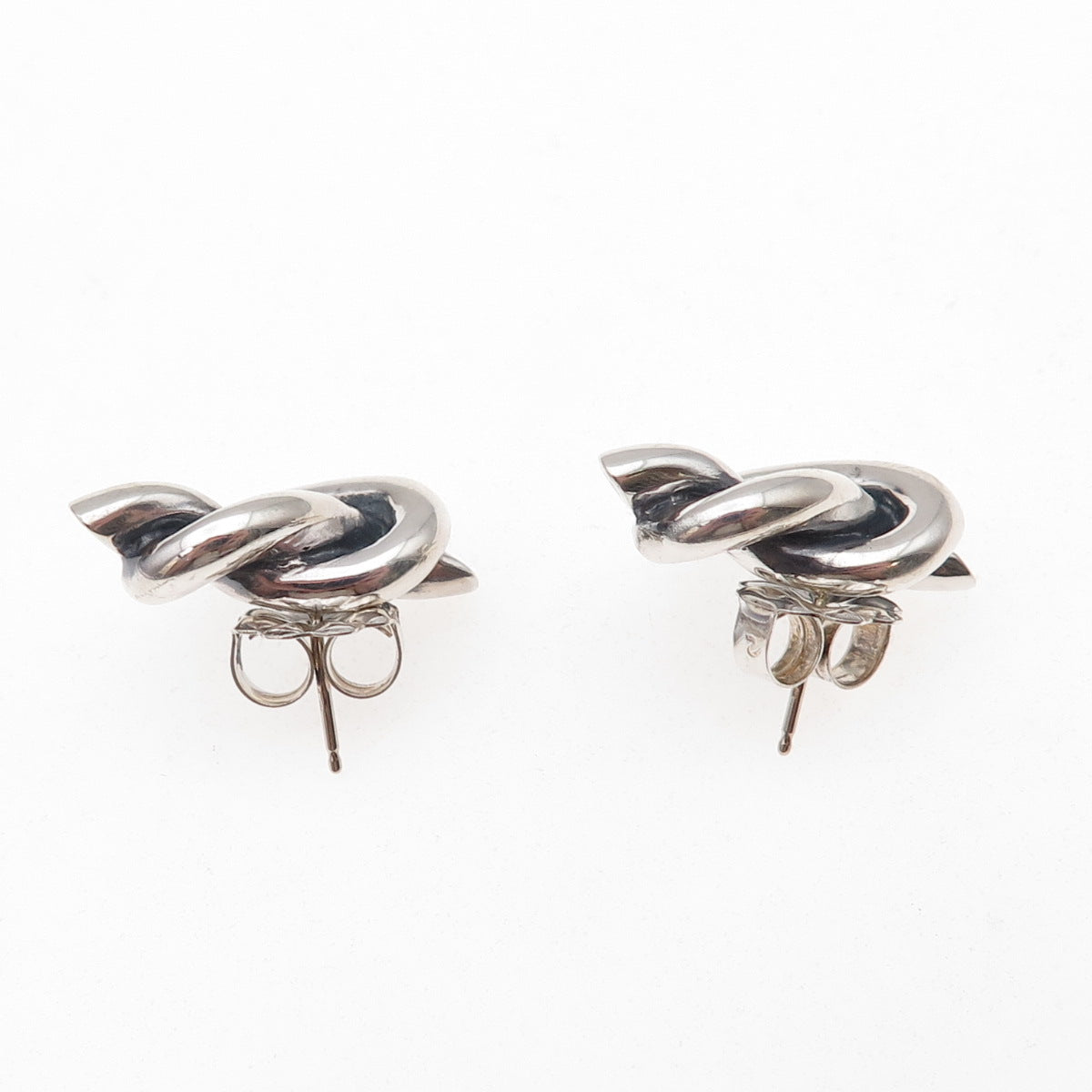 Metropolitan Museum of Art Sterling 14K Gold Posts Vintage Heart Knot Earrings