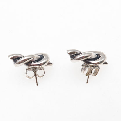 Metropolitan Museum of Art Sterling 14K Gold Posts Vintage Heart Knot Earrings