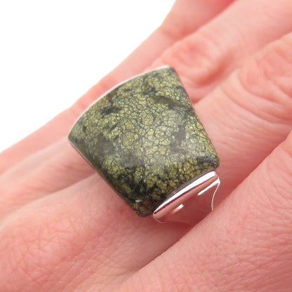 Chapal Zenray 925 Sterling Silver Vintage Real Snakeskin Jasper Ring Size 6.5