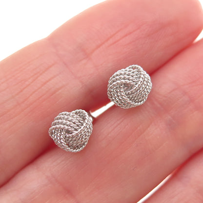 925 Sterling Silver Twisted Knot Stud Earrings