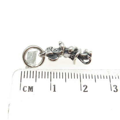 925 Sterling Silver Vintage Mexico Minnie Mouse Oxidized Minimalist Pendant