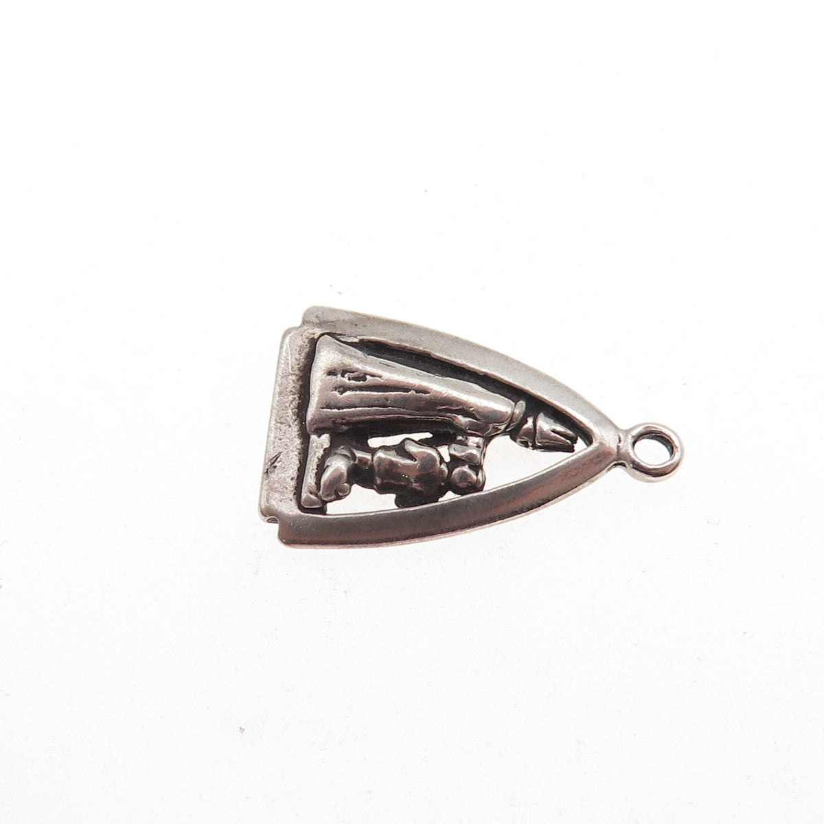 Sunwest 925 Sterling Silver Vintage Confirmation Oxidized Mini Charm Pendant