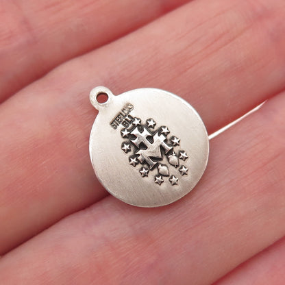 Bliss 925 Sterling Silver Vintage Saint Mary Miraculous Oxidized Charm Pendant