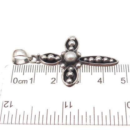 Silpada 925 Sterling Silver Vintage Credence Cross Oxidized Charm Pendant