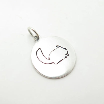 925 Sterling Silver USA Two In Town Squirrel Charm Pendant