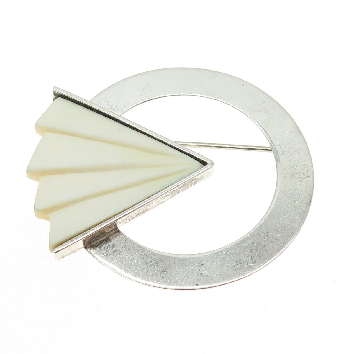 ALLYNNE MILLER 925 Sterling Silver Vintage Modernist Pin Brooch