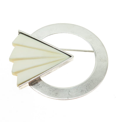 ALLYNNE MILLER 925 Sterling Silver Vintage Modernist Pin Brooch