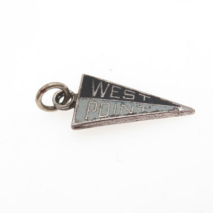 KINNEY 925 Sterling Silver Vintage Enamel West Point Mini Charm Pendant