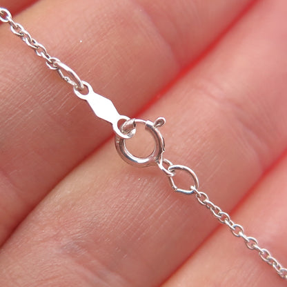 925 Sterling Silver Round-Cut C Z Station Cable Chain Necklace 16"