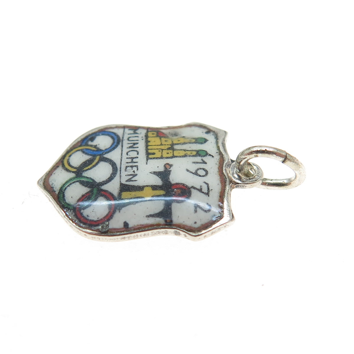 EH JEWELRY 800 Silver Vintage Enamel 1972 München Summer Olympics Charm Pendant