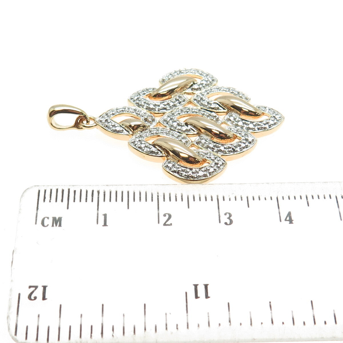ROSS SIMONS 925 Sterling Silver 2-Tone Real Diamond Accent Pendant