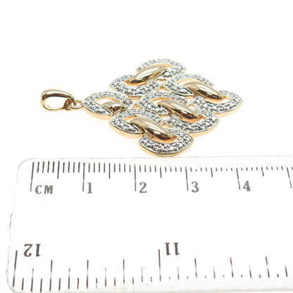 ROSS SIMONS 925 Sterling Silver 2-Tone Real Diamond Accent Pendant