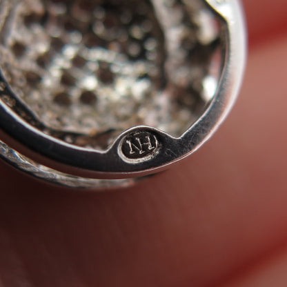 HENG NGAI 925 Sterling Silver Real Diamond Minimalist Slide Charm Pendant