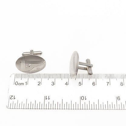 JML Diplomat 925 Sterling Silver Vintage Engraved Oval Cufflinks
