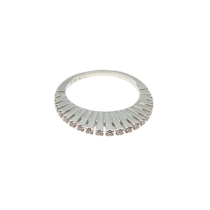 925 Sterling Silver Round-Cut C Z Stackable Eternity Ring Size 5