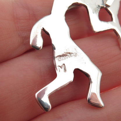 Arnold Maloney Navajo Old Pawn 925 Sterling Vintage Multi-Gem Kokopelli Pendant