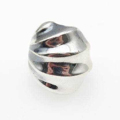 925 Sterling Silver Vintage Mexico Modernist Oxidized Statement Ring Size 6