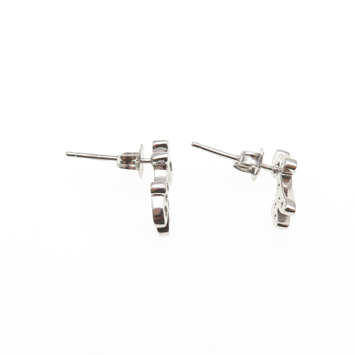 925 Sterling Silver Round-Cut C Z Giraffe Stud Earrings