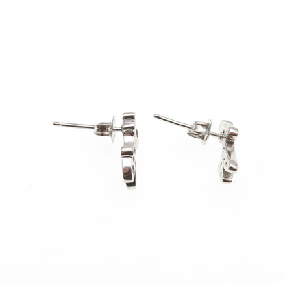 925 Sterling Silver Round-Cut C Z Giraffe Stud Earrings