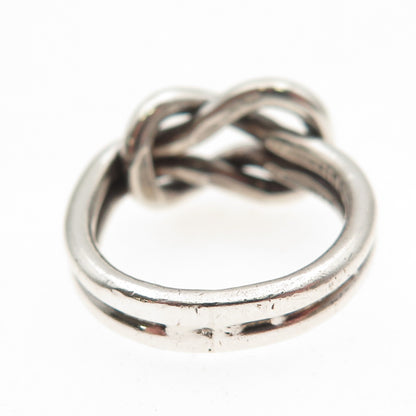 925 Sterling Silver Vintage Mexico Mariner Love Knot Oxidized Ring Size 6.5