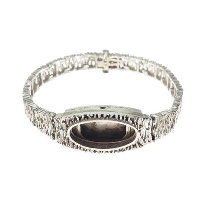 925 Sterling Silver Vintage Animal Pattern Ladies Watch Case Bracelet 6.25"