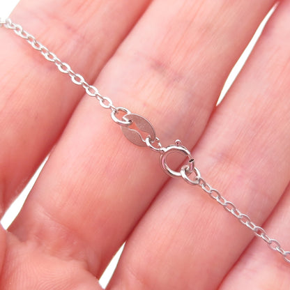 Sun 925 Sterling Silver Real Diamond Chrome Diopside Infinity Chain Necklace 18"