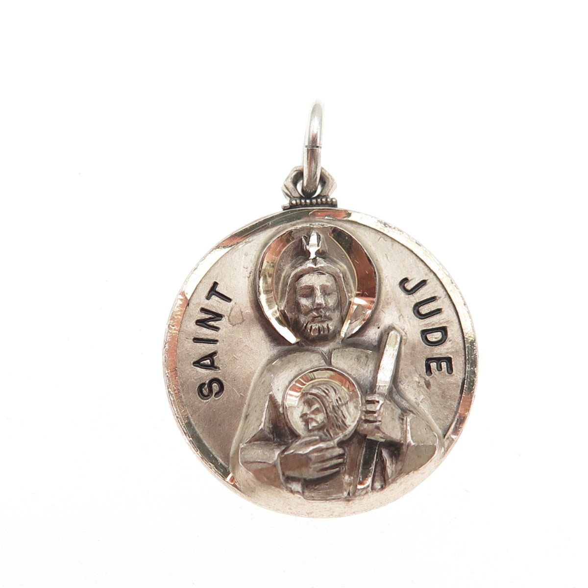 Creed 925 Sterling Silver Vintage St. Jude Religious Charm Pendant