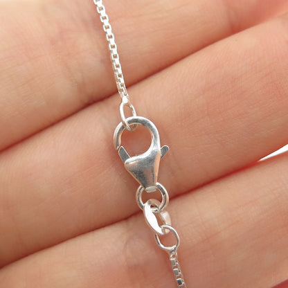 HAGIT GORALI 925 Sterling Silver Vintage Israel Amethyst Box Chain Necklace 18"