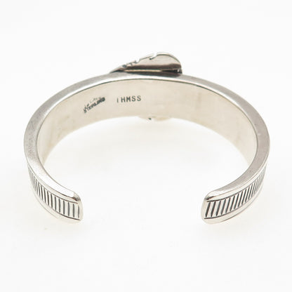 Wesley Craig Navajo Old Pawn 925 Sterling Silver Lapis Adjustable Bracelet 6.5"