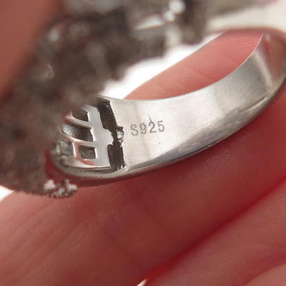 925 Sterling Silver Round-Cut C Z Dome Ring Size 7.5