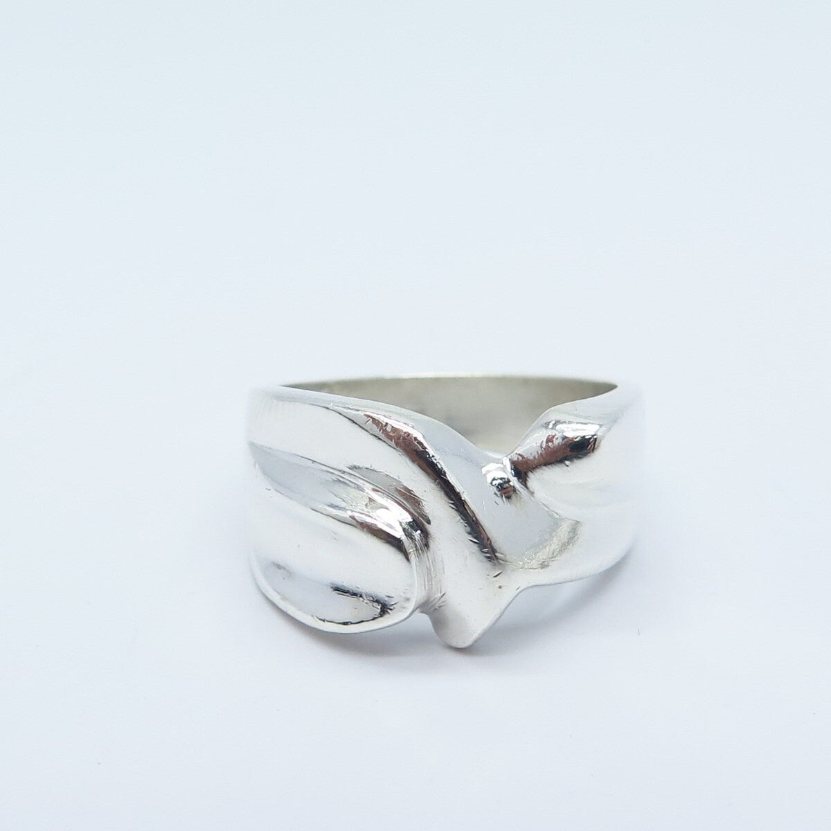 925 Sterling Silver Vintage Mexico Ribbed Ring Size 7