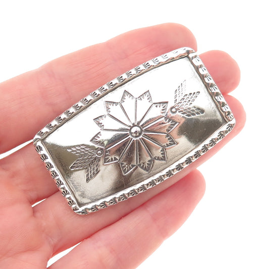 Larson & Bertha Blackgoat Navajo Old Pawn Sterling Silver Vintage Belt Buckle