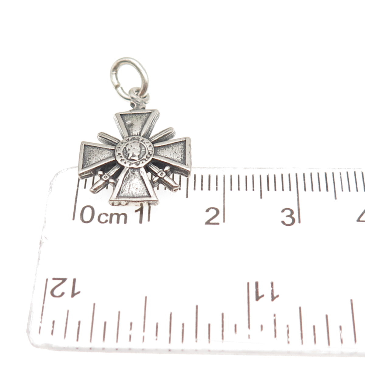 John W. Kessler 925 Sterling Silver Vintage Mexico Cross Medal Charm Pendant