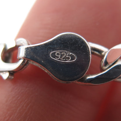 925 Sterling Silver Vintage Italy Figaro Link Bracelet 8"