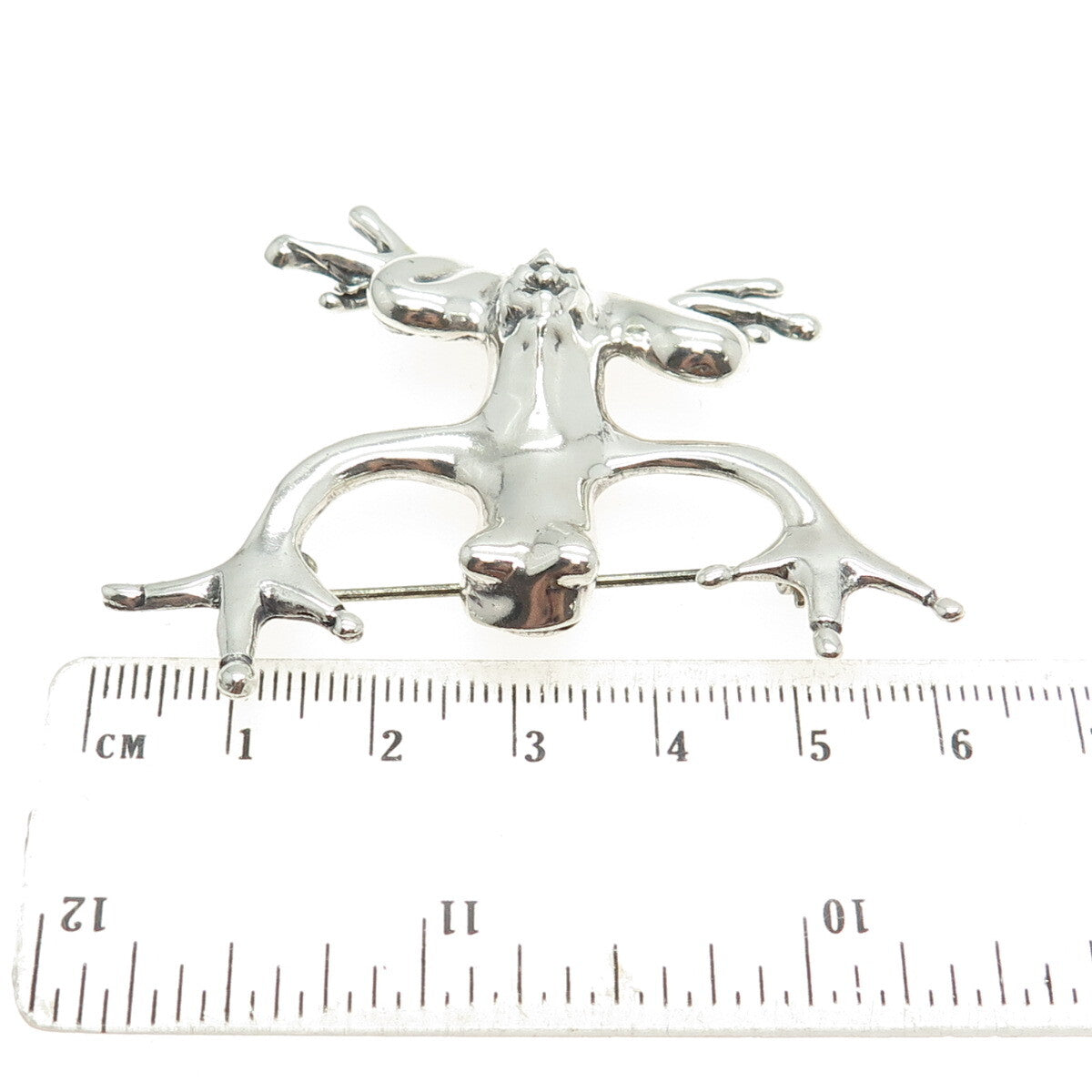 925 Sterling Silver Vintage Frog For Good Luck Pin Brooch