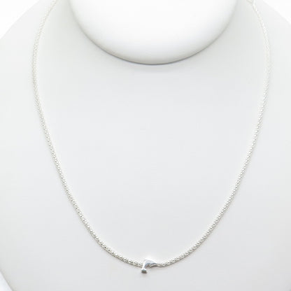 925 Sterling Silver Italy Dolphin Popcorn Chain Necklace 18"