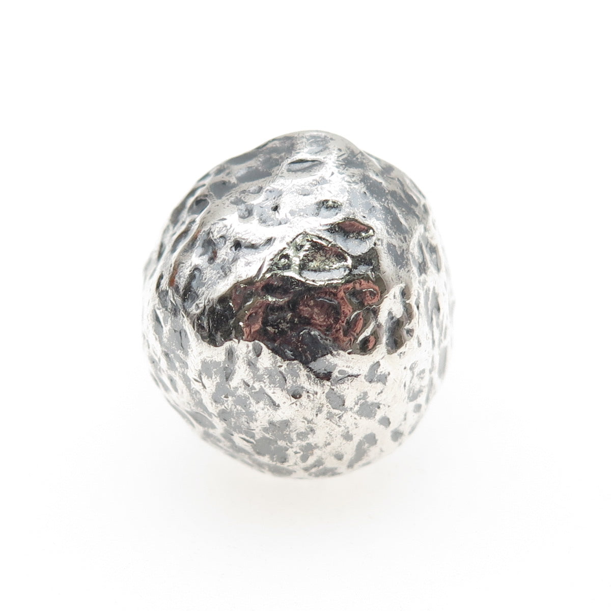 925 Sterling Silver Vintage Modernist Hammered Dome Oxidized Ring Size 7