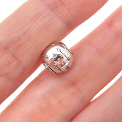 Pandora 925 Sterling Silver C Z Essence Collection Trust Slide Bead Charm