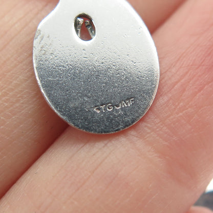 J.M. FISHER 925 Sterling Silver Vintage Enamel Artist's Palette Charm Pendant