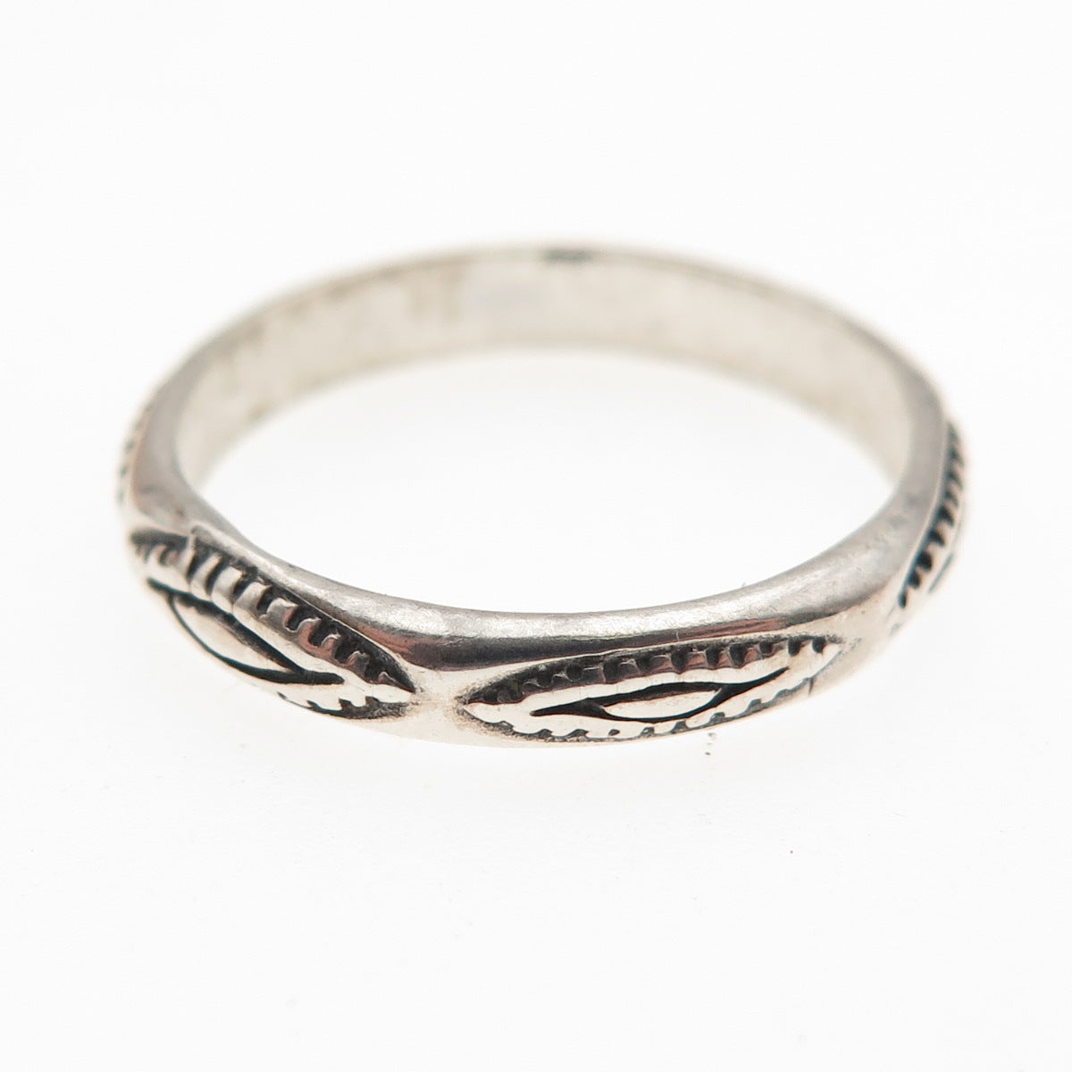 SHUBE 925 Sterling Silver Vintage Southwestern Oxidized Band Ring Size 7