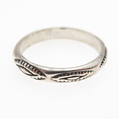 SHUBE 925 Sterling Silver Vintage Southwestern Oxidized Band Ring Size 7