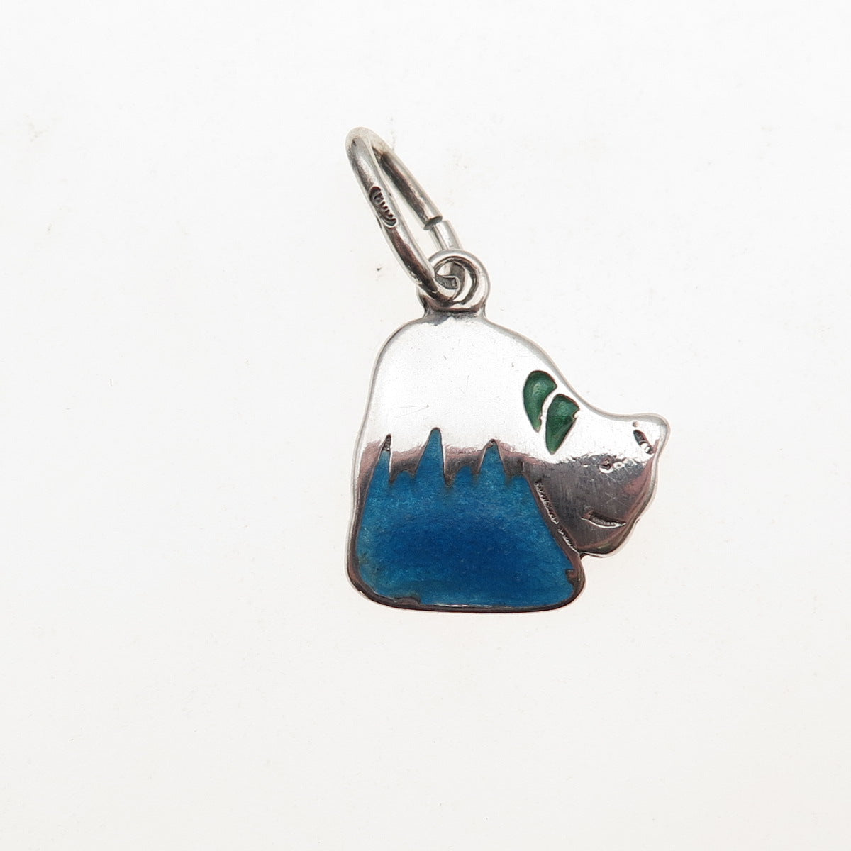 800 Silver Vintage Enamel Dog Mini Charm Pendant