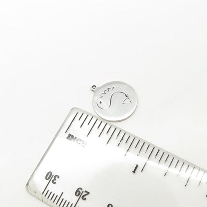 925 Sterling Silver USA Two In Town Whale Charm Pendant