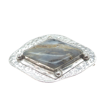 KOBI ROTH 950 Silver Vintage Israel Real Agate Modernist Pendant