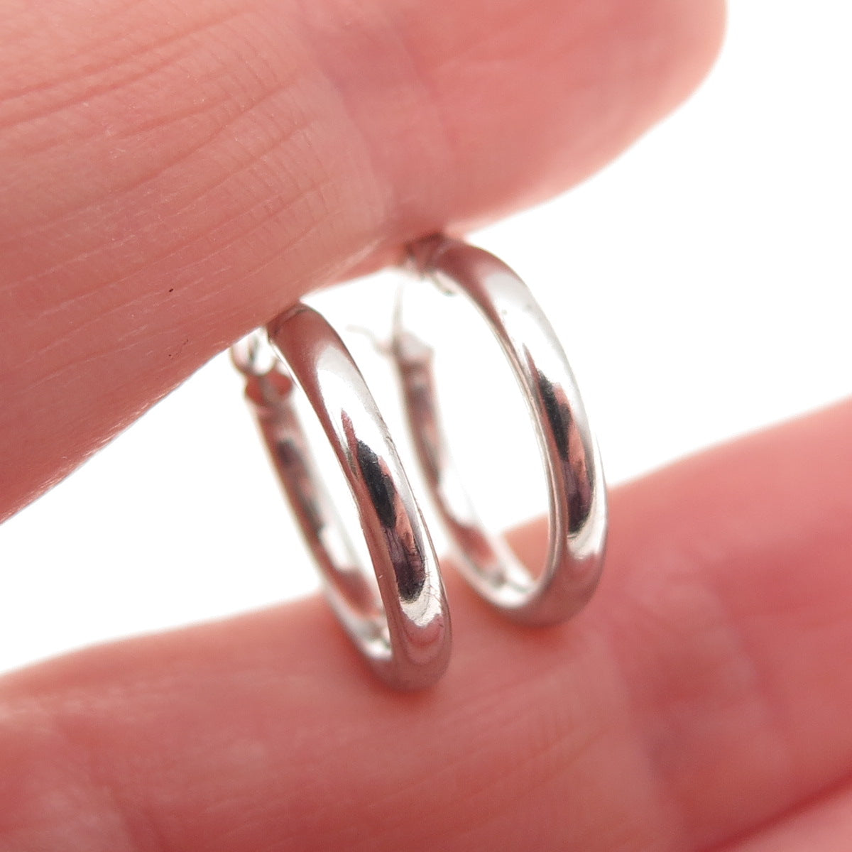 925 Sterling Silver Tube Hoop Earrings