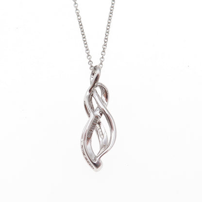 Sun 925 Sterling Silver 14K Gold Real Diamond Infinity Cable Chain Necklace 18"