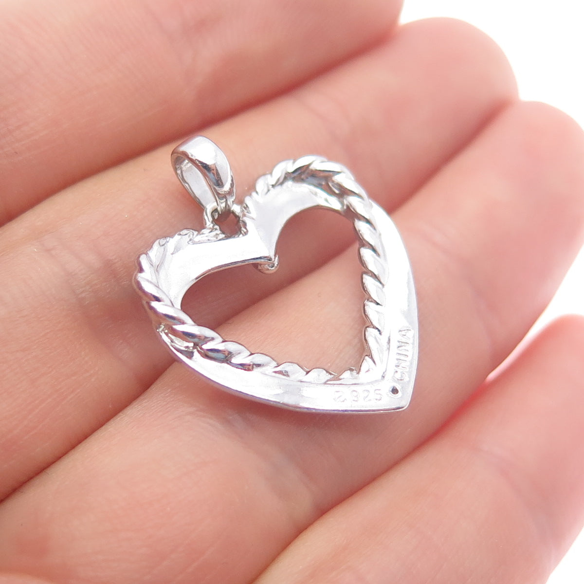 ROSS SIMONS 925 Sterling Silver Real Diamond Accent Heart Charm Pendant