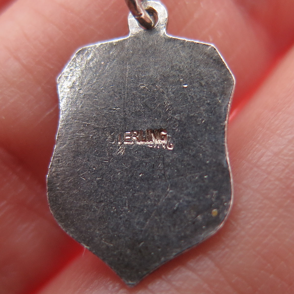 925 Sterling Silver Vintage Enamel Frankfurt am Main Germany Minimalist Pendant