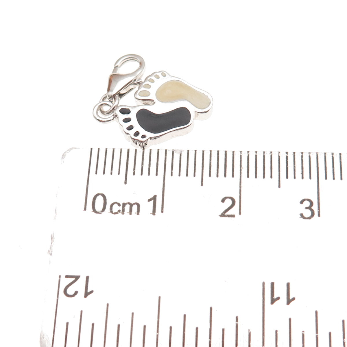 925 Sterling Silver Enamel Baby Foot Lobster Lock Charm Pendant