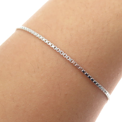 MILOR 925 Sterling Silver Vintage Italy Box Link Bracelet 7.25"